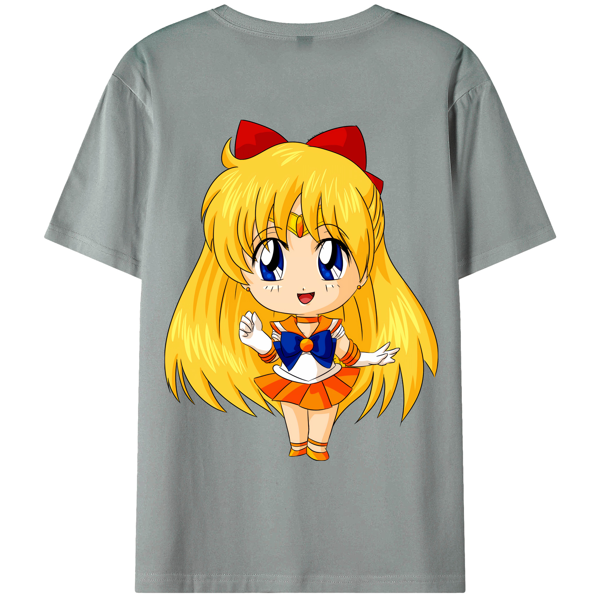 （画像用） 美少女戦士セーラームーン 愛野 美奈子 あいの みなこ Sailor Moon Aino Minako 綿100％ メンズ半袖Tシャツ（バックプリント） 通気性
